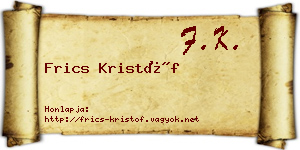 Frics Kristóf névjegykártya