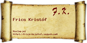 Frics Kristóf névjegykártya