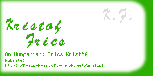 kristof frics business card